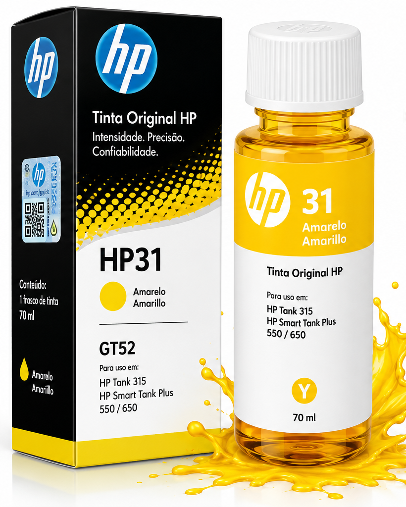 TINTEIRO ORIGINAL HP 31 AMARELO